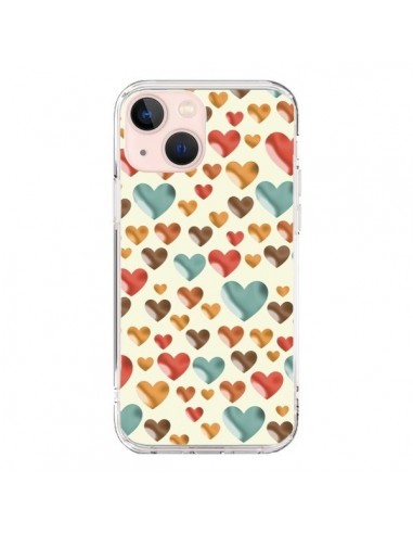 iPhone 13 Mini Case Hearts Colorful - Eleaxart