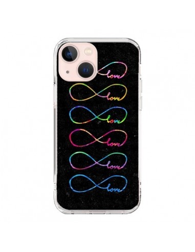 Coque iPhone 13 Mini Love Forever Infini Noir - Eleaxart