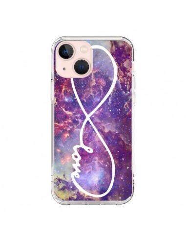 Coque iPhone 13 Mini Love Forever Infini Galaxy - Eleaxart