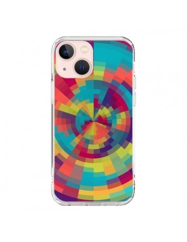 iPhone 13 Mini Case Color Spiral Red Green - Eleaxart