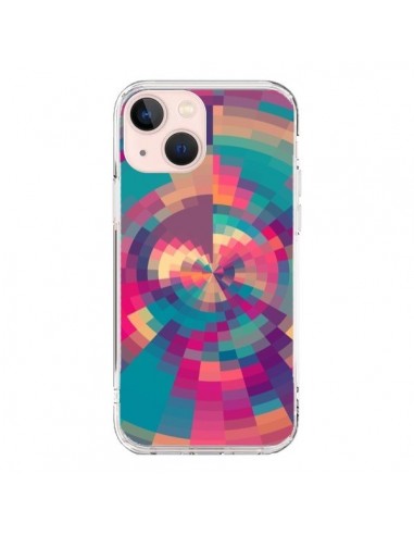 Coque iPhone 13 Mini Spirales de Couleurs Rose Violet - Eleaxart