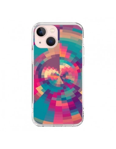 iPhone 13 Mini Case Color Spiral Pink Purple - Eleaxart