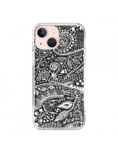 Coque iPhone 13 Mini Azteque Noir et Blanc - Eleaxart