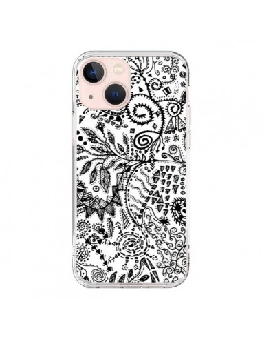 Coque iPhone 13 Mini Azteque Blanc et Noir - Eleaxart