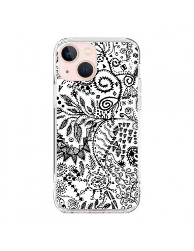 iPhone 13 Mini Case Aztec Black and White - Eleaxart