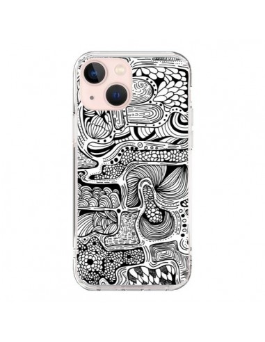 iPhone 13 Mini Case Reflet Black and White - Eleaxart