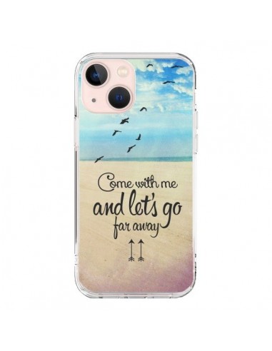 Coque iPhone 13 Mini Let's Go Far Away Beach Plage - Eleaxart