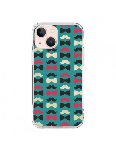 Cover iPhone 13 Mini Hipster Moustache Papillon - Eleaxart