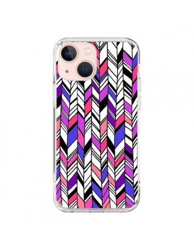 Coque iPhone 13 Mini Graphic Azteque Rose Violet -  Léa Clément