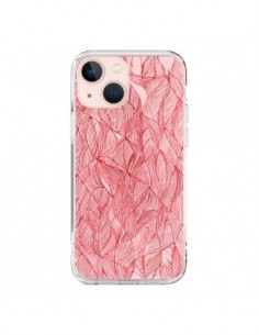 Coque iPhone 13 Mini Courbes Meandre Rouge Cerise -  Léa...