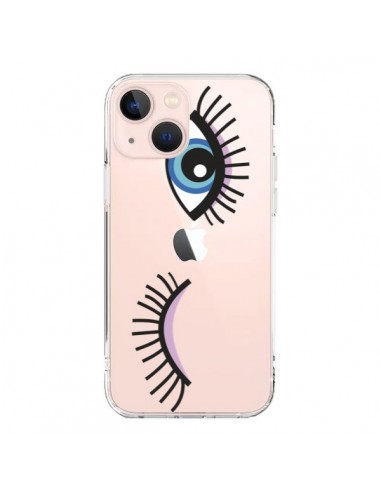 Coque iPhone 13 Mini Eyes Oeil Yeux Bleus Transparente -  Léa Clément