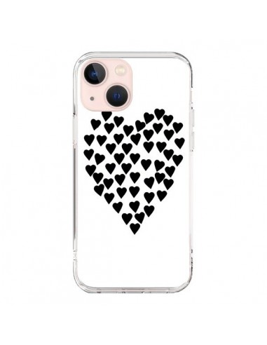 Coque iPhone 13 Mini Coeur en coeurs noirs - Project M