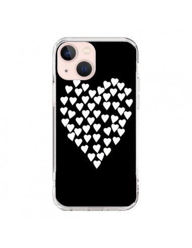 Coque iPhone 13 Mini Coeur en coeurs blancs - Project M