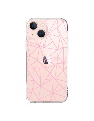 iPhone 13 Mini Case Lines Triangle Pink Clear - Project M