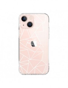 iPhone 13 Mini Case Lines Side Grid Abstract White Clear...