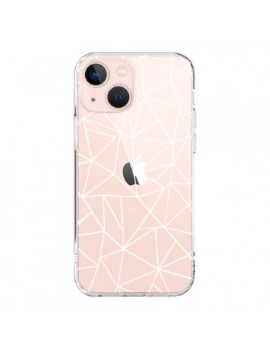 iPhone 13 Mini Case Lines Grid Abstract White Clear - Project M