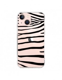 Coque iPhone 13 Mini Zebre Zebra Noir Transparente -...