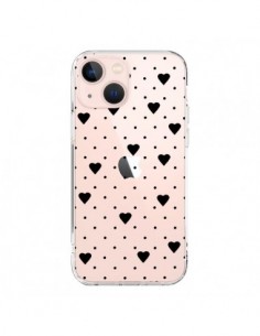 Coque iPhone 13 Mini Point Coeur Noir Pin Point Heart...