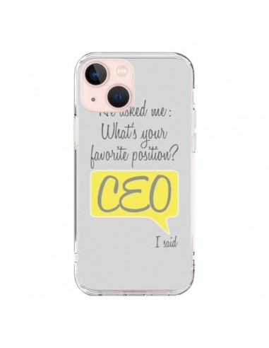 Coque iPhone 13 Mini What's your favorite position CEO I said, jaune - Shop Gasoline