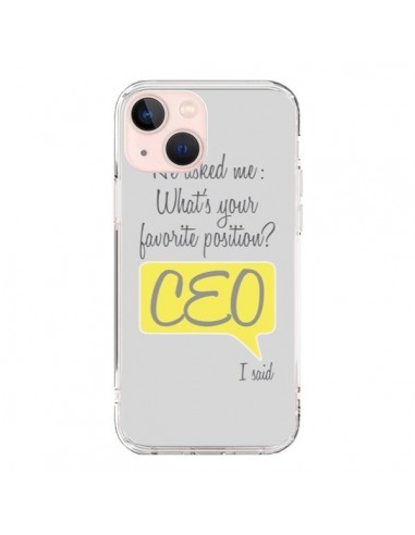 Cover iPhone 13 Mini What's your favorite position CEO I said, Giallo - Shop Gasoline