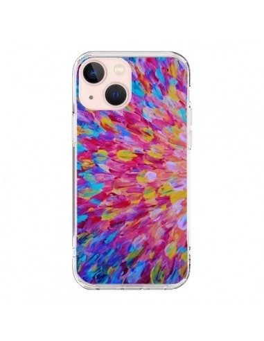 iPhone 13 Mini Case Flowers Blue Pink Splash - Ebi Emporium