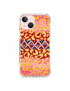 iPhone 13 Mini Case Tribal Leopard Pink - Ebi Emporium