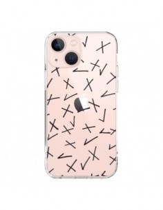 Coque iPhone 13 Mini Cross Croix Check Transparente - Ebi...