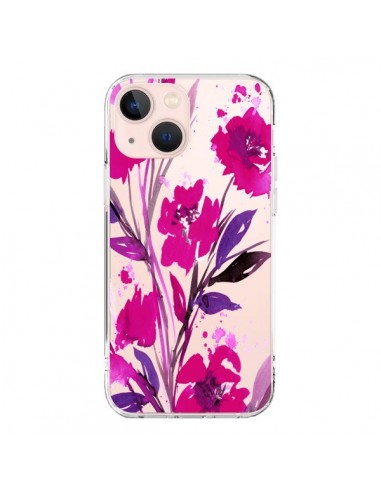 iPhone 13 Mini Case Rose Flowers Clear - Ebi Emporium