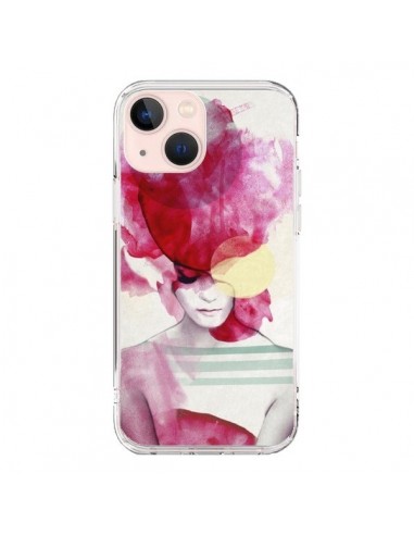 iPhone 13 Mini Case Bright Pink Ritratt Girl - Jenny Liz Rome