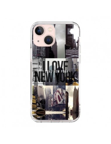 Coque iPhone 13 Mini I love New Yorck City noir - Javier Martinez