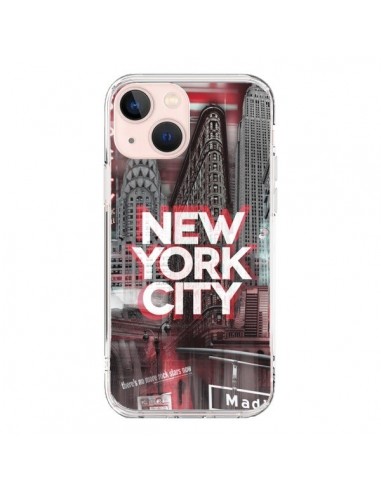 Coque iPhone 13 Mini New York City Rouge - Javier Martinez