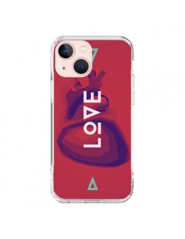 Coque iPhone 13 Mini Love Coeur Triangle Amour - Javier Martinez