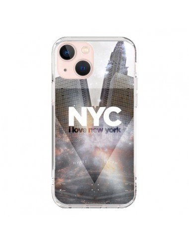 Coque iPhone 13 Mini I Love New York City Gris - Javier Martinez