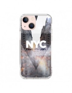 Cover iPhone 13 Mini I Love New York City Arancione -...