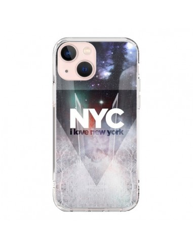 Coque iPhone 13 Mini I Love New York City Bleu - Javier Martinez