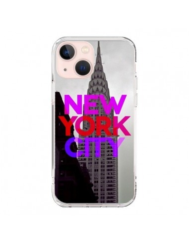 Coque iPhone 13 Mini New York City Rose Rouge - Javier Martinez
