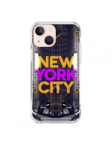 Coque iPhone 13 Mini New York City Orange Violet - Javier Martinez