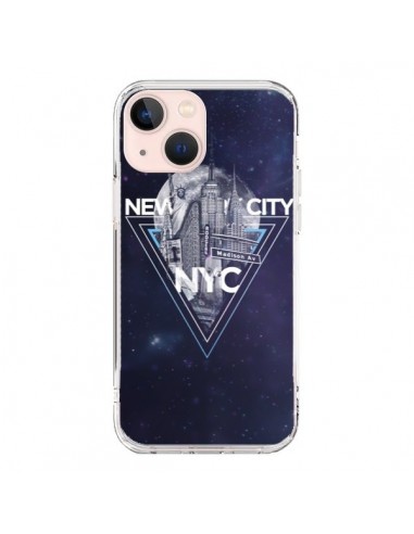 Coque iPhone 13 Mini New York City Triangle Bleu - Javier Martinez