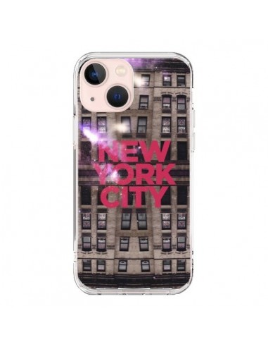 Coque iPhone 13 Mini New York City Buildings Rouge - Javier Martinez