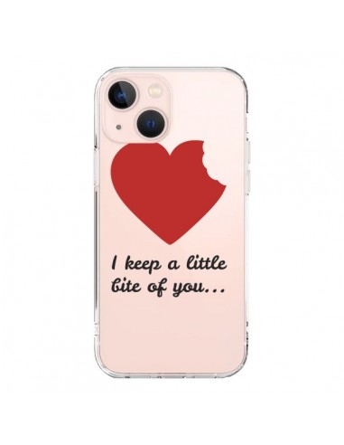 Coque iPhone 13 Mini I keep a little bite of you Love Heart Amour Transparente - Julien Martinez