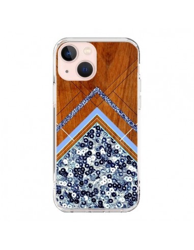 Coque iPhone 13 Mini Sequin Geometry Bois Azteque Aztec Tribal - Jenny Mhairi