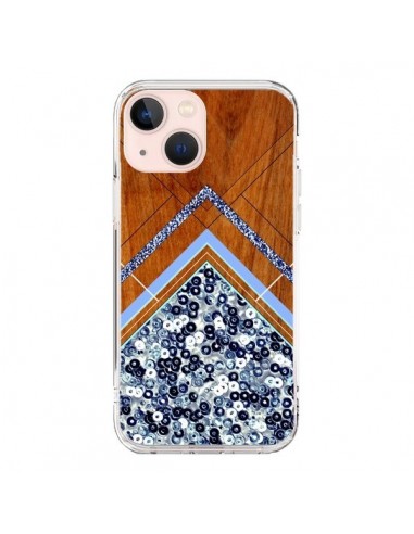 iPhone 13 Mini Case Sequin Geometry Wood Aztec Tribal - Jenny Mhairi