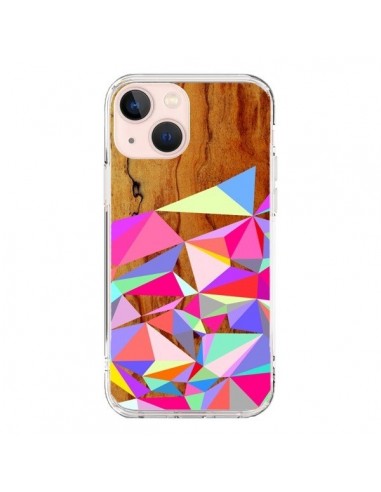 Coque iPhone 13 Mini Wooden Multi Geo Bois Azteque Aztec Tribal - Jenny Mhairi