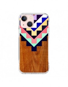 Coque iPhone 13 Mini Wooden Tribal Bois Azteque Aztec...