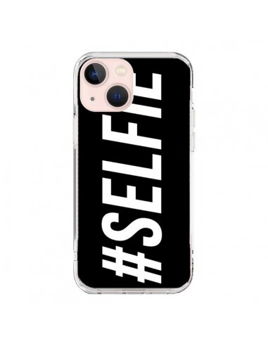 Cover iPhone 13 Mini Hashtag Selfie Nero Orizzontale - Jonathan Perez