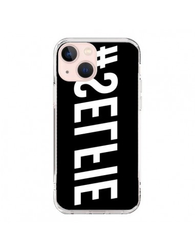 Coque iPhone 13 Mini Hashtag Selfie Blanc Inversé Horizontal - Jonathan Perez