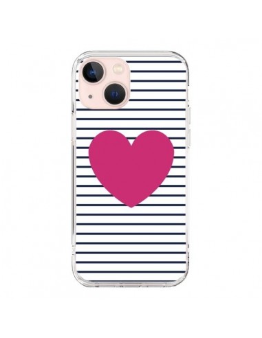 Coque iPhone 13 Mini Coeur Traits Marin - Jonathan Perez