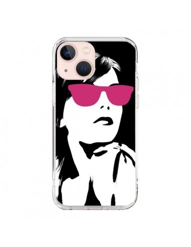 Coque iPhone 13 Mini Fille Lunettes Roses - Jonathan Perez