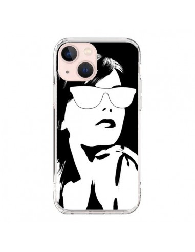 Coque iPhone 13 Mini Fille Lunettes Blanches - Jonathan Perez