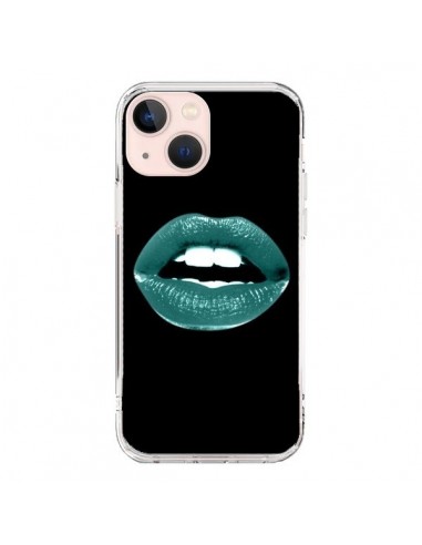 Coque iPhone 13 Mini Lèvres Bleues - Jonathan Perez